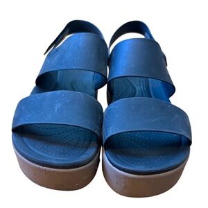 Womens croc Black Platform Slide Sandals